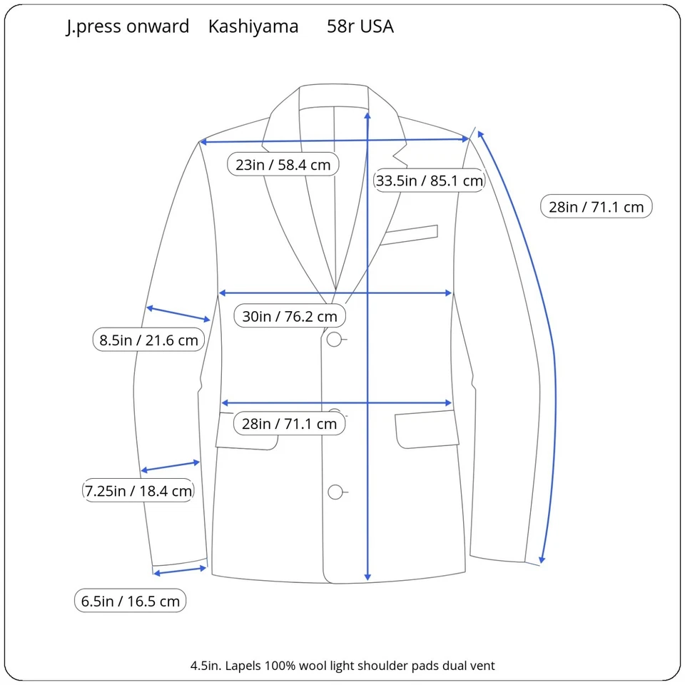 Nuevo Blazer J. Press Kashiyama 58r 28 pulgadas largo brazo Foto 2 de 4