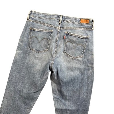 Levis Womens 721 High Rise Skinny Jeans Medium Wash Blue Denim Slimming 31x27