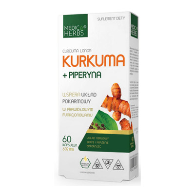 (Einheit/0,19 ) Medica Herbs Kurkuma + Piperin 600 mg 60 Kapseln D/S