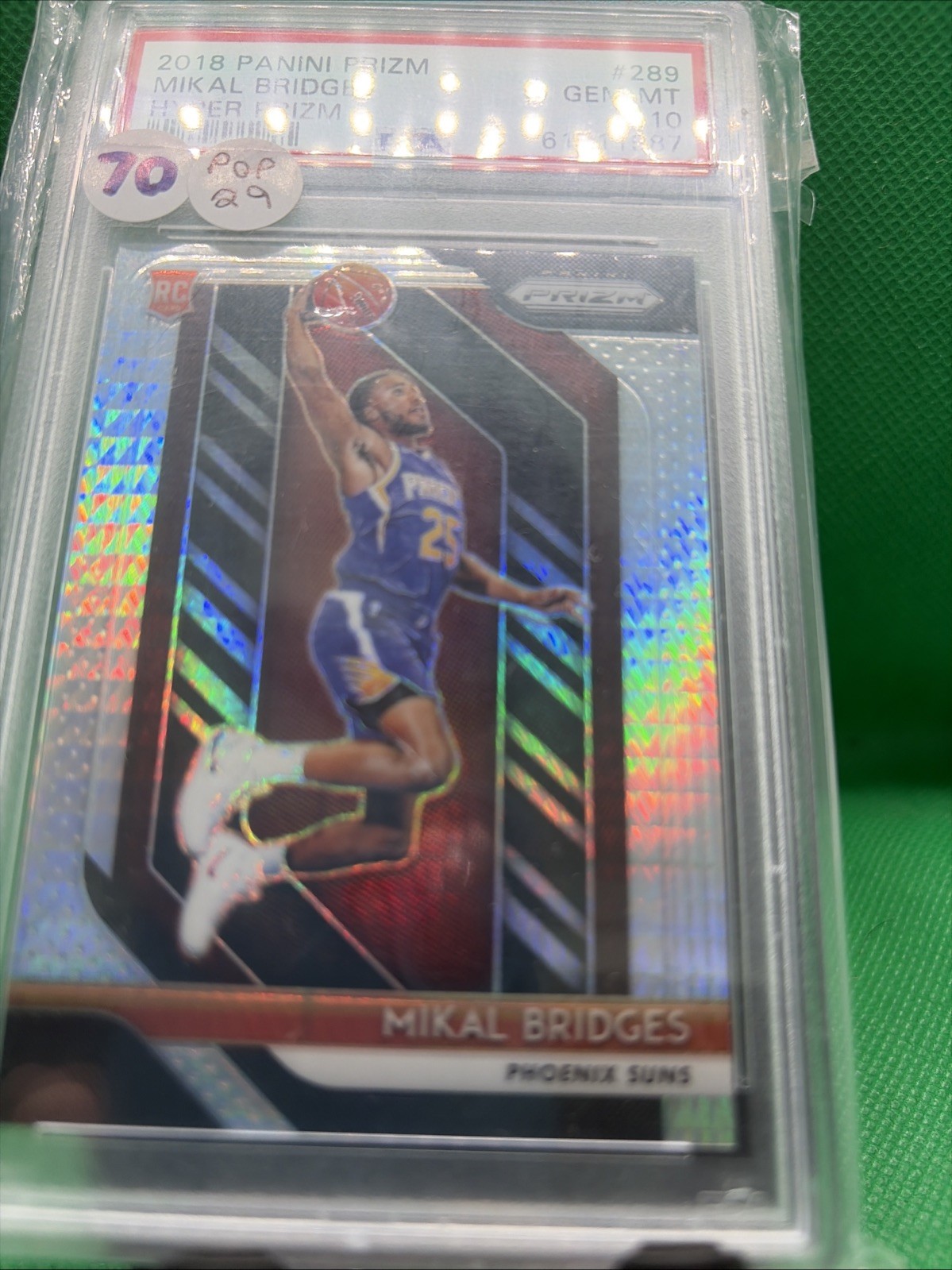2018-19 Panini Prizm Hyper Prizm Mikal Bridges #289 PSA 10 GEM MT Pop 30