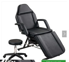 Massage Salon Tattoo Chair with Two Trays Esthetician Bed with Hydraulic Stool,