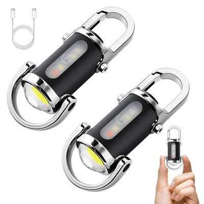 Ciwuzxs Keychain Flashlights Rechargeable, 800 2Pack, 2Pack Silver Black 