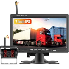 Digital Wireless Backup Camera BSD AI Detection 7 Inch DVR Monitor 12V 24V Truck