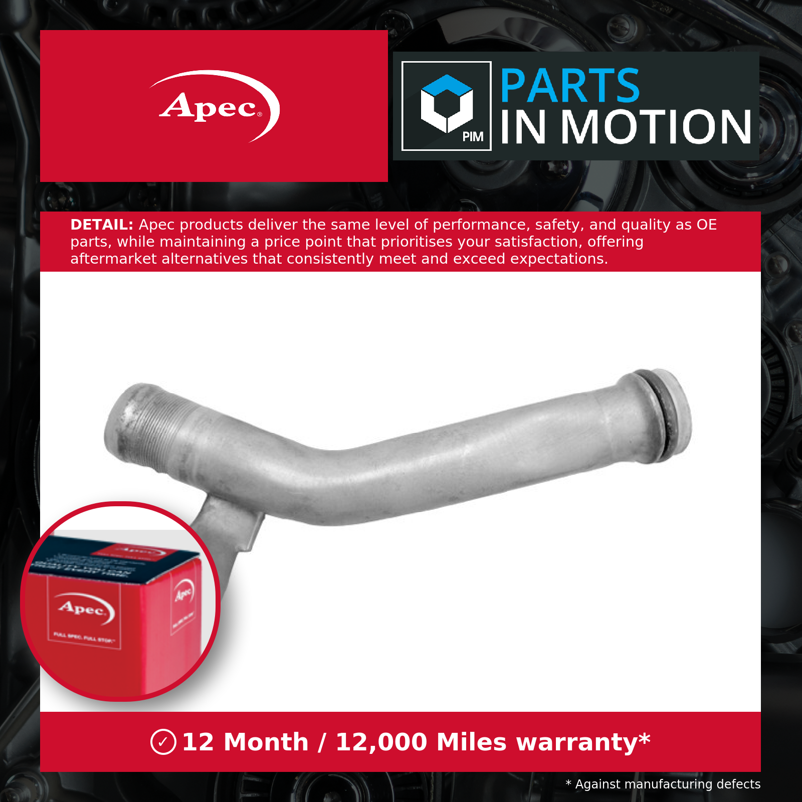 Coolant Pipe fits RENAULT LAGUNA Mk2 1.9D 01 to 07 Apec Top Quality Guaranteed - Image 7