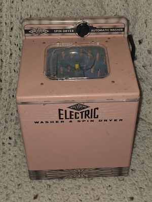#ad Vintage WOLVERINE metal pink 483 automatic washer spin dryer toy $19.99