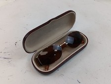 VTG Escada Sunglasses SES 516S Brown Shield Designer Oval Crystals Italy READ