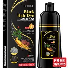 Instant Black Hair Dye Shampoo for Women & Men,3 in 1 Magic Hair Color Shampoo