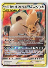 Eevee & Snorlax GX 120/181 HOLO GX Rare Team Up Pokemon Holo HP Mitsuhiro Arita on eBay