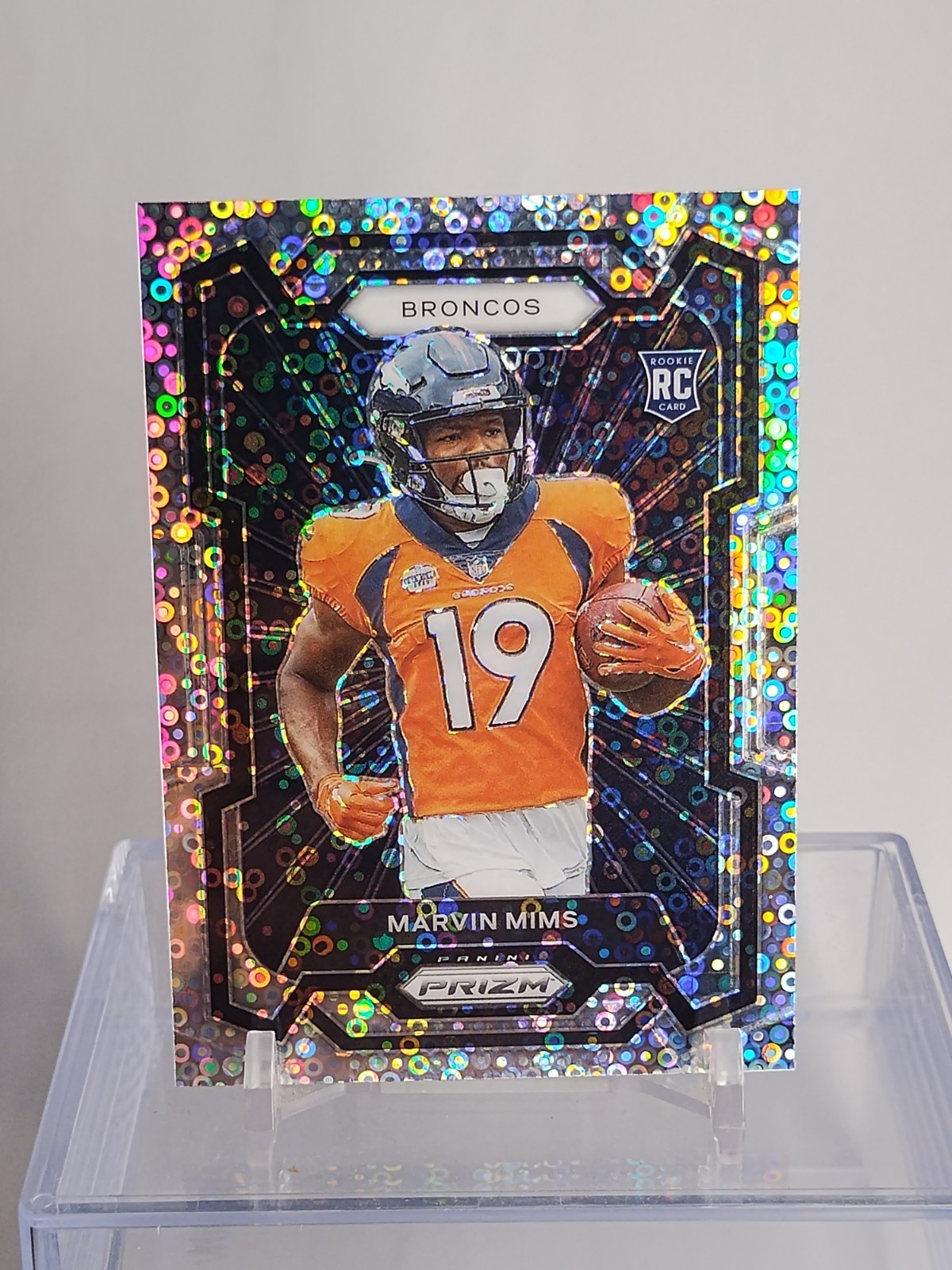 2023 Panini Prizm Marvin Mims RC Variation No Huddle SP Prizm #318 Denver Bronco
