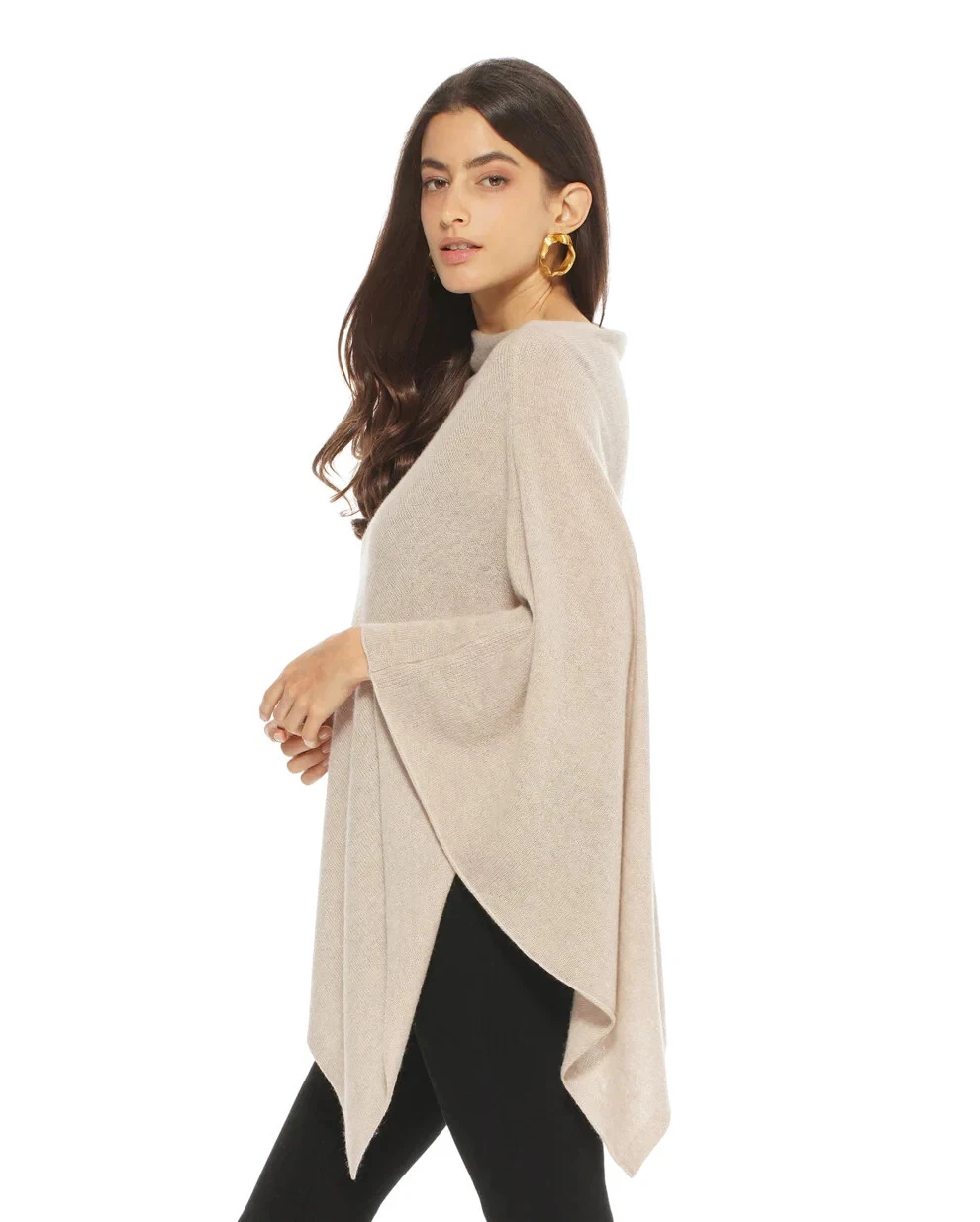 CASHMERE Poncho BEIGE CAPE Handmade Wrap One Size Fits All, FREE UK Shipping,
Opens in a new window 