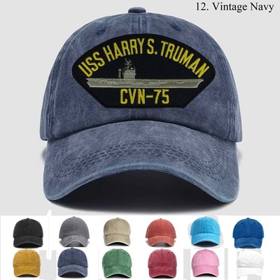 Customized Embroidered Hat Uss Harry S Truman Cvn-75, Trucker Hat, Gift Idea
