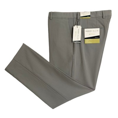 Perry Ellis Portfolio Pants Men's 36x32 Modern Fit Dress Pant Chiseled Stone NWT