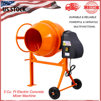 #ad 5 Cu. Ft Electric Concrete Mixer Machine Portable Power Cement Mixers for Fodder $340.00