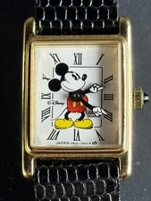 Vintage Disney X Lorus by Seiko Tank Style Mickey Mouse Watch-Brand New Battery