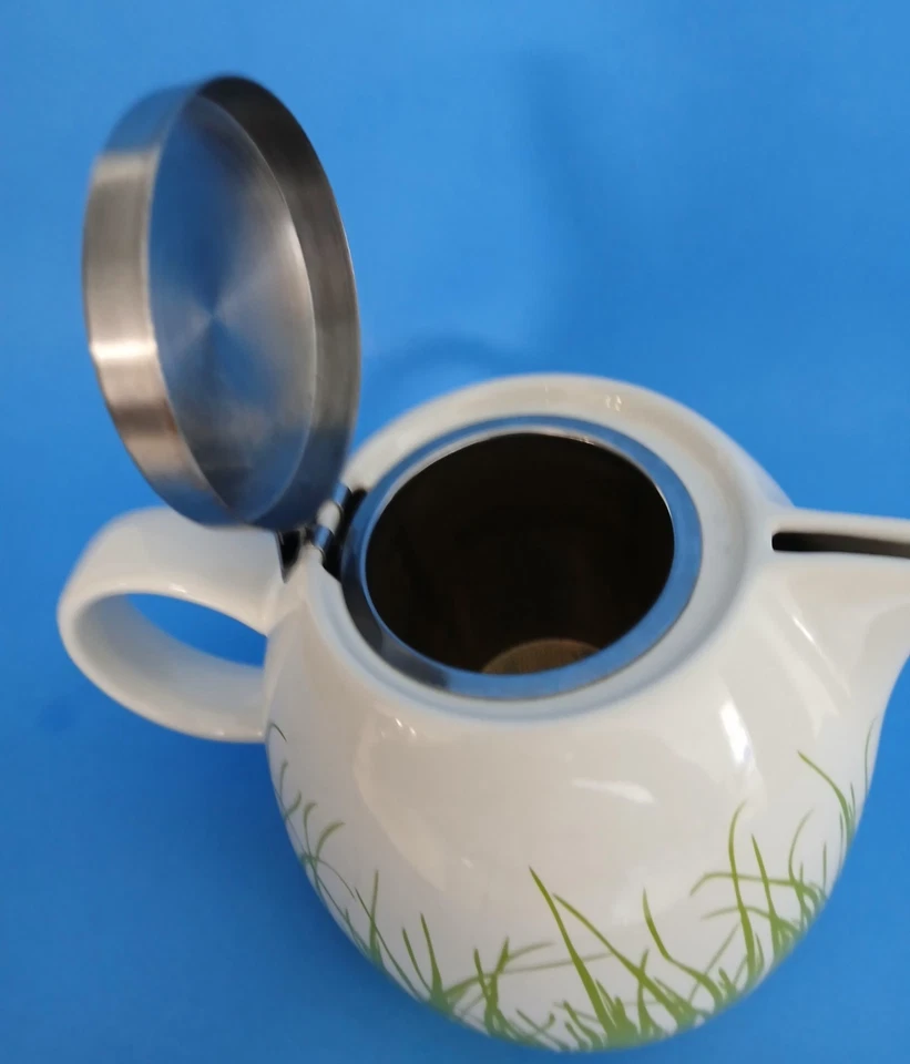 Tetera de cerámica Tea Forte diseño de hierba de resorte 3 tazas con colador fresco Foto 4 de 4