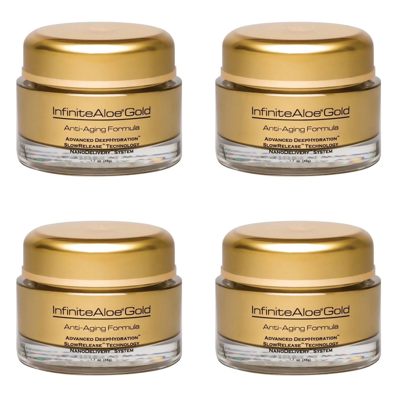 INFINITE ALOE ANTI-AGING GOLD CREAM 4 PACK Of Size 1.7 oz. / 48g. NEW!!!
Opens in a new window or ta