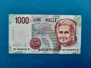 1 x 1000 Lire Italien / Geldschein Banknote von 1990 °''
