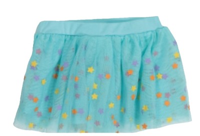 Disney Junior Minnie Toddler Girls 2T Tulle Tutu Skirt Cyan (Blue-Green) Stars