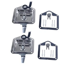2PCS Tool Box Locks with T-Handle Made of Stainless Steel with T-handle Silver