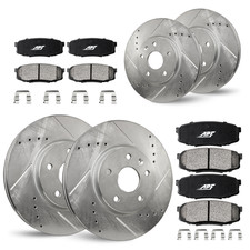 Front Rear Zinc Drillslot Brake Rotors Pads For Honda Civic 2012-2012