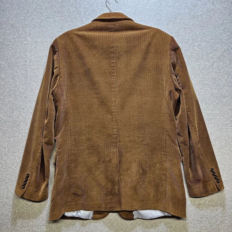 Lands End Sport Coat Size 40R Brown Corduroy 2 Button Cotton Blazer Classic Fit - Image 2 of 4