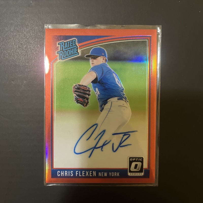2018 Donruss Optic Baseball Chris Flexen Rated Rookie Auto Red /50