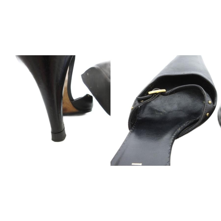 GUCCI Mules Sandals Frat Leather Black EU36.5/US6.5 116141c thumbnail 9