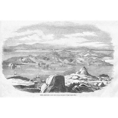 CHINA Ansicht von Amoy XIAMEN von der Signalstation - antiker Druck 1853