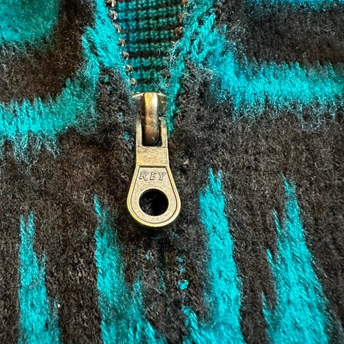 Suéter De Colección Tejidos Ruminahui Hombres XL Teal Azteca Nativo Americano Suroeste - Imagen 3 de 5