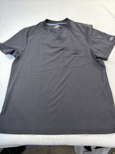 Dickies Scrub Shirt Womens XLarge Pockets Short Sleeve Black Uniform Top Medical
