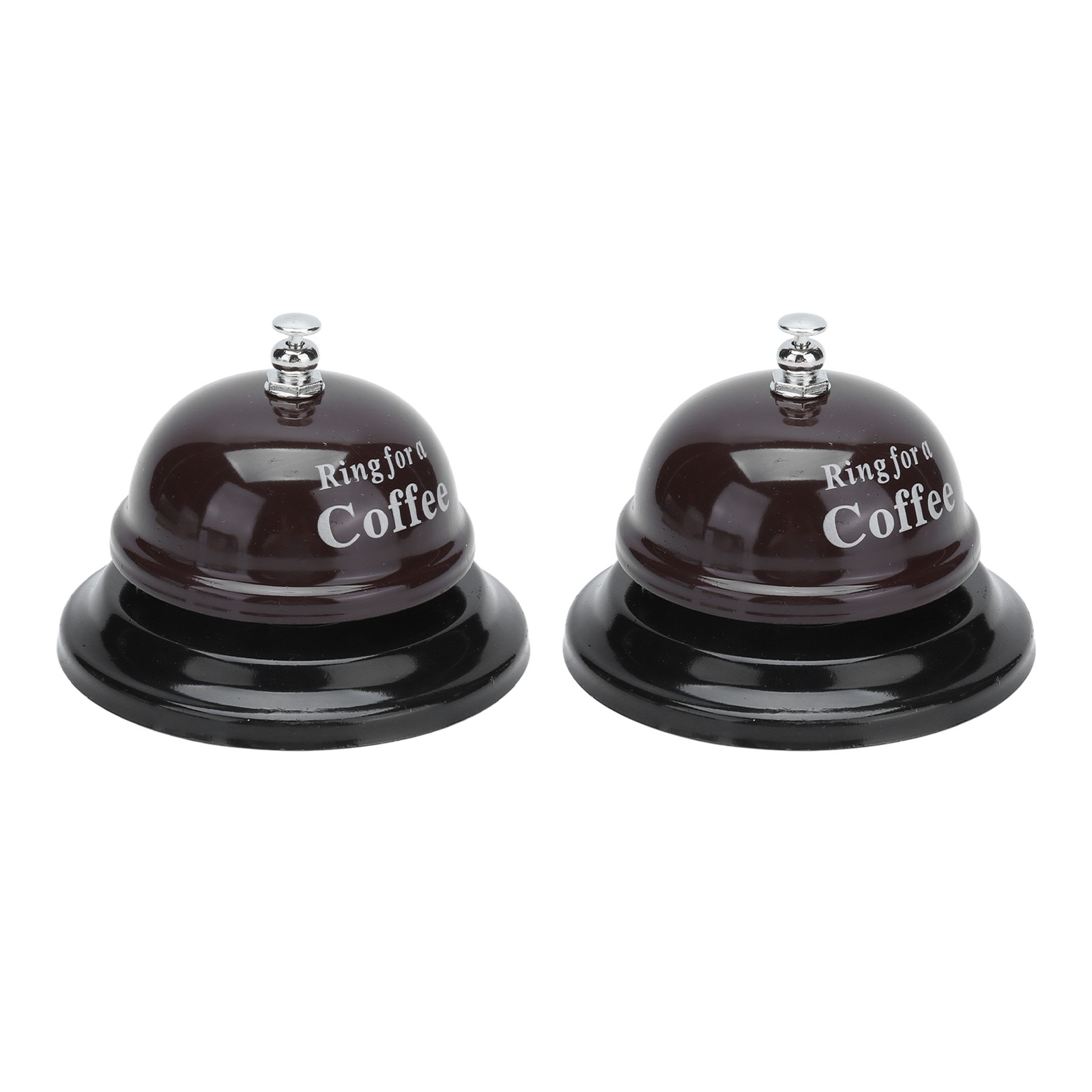 2Pcs Service Bell Exquisite Clear Sound Classic Shape Polishing Glossy Nonslip