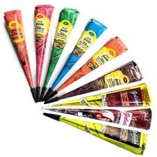 7 or 9 Color Henna Cones Herbal Paste Temporary Tattoo Ink Mehandi Body Art Kit