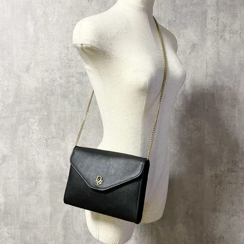 Sac bandoulière Dior chaîne 2 voies quincaillerie dorée cuir grainé