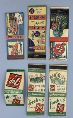 Vintage 7UP & WHISTLE Soda ADVERTISING MATCHBOOK Cover