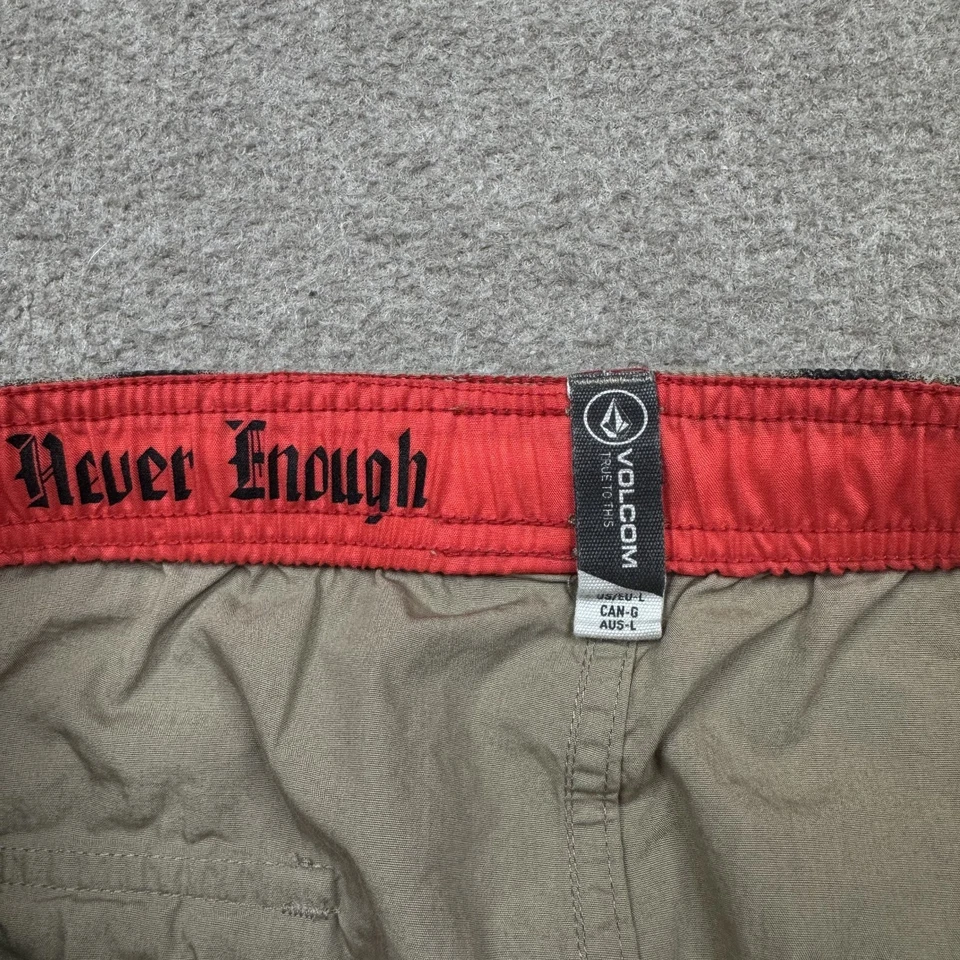 Volcom Board Shorts Mens Size L Brown Drawstrings Vintage Y2K Swim Trunks - Image 2 of 4