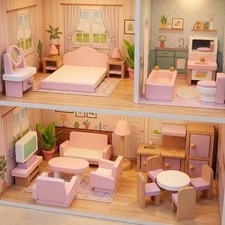 Pack of 22 High Quality Miniature Furniture for Dolls Pretend Play Scene