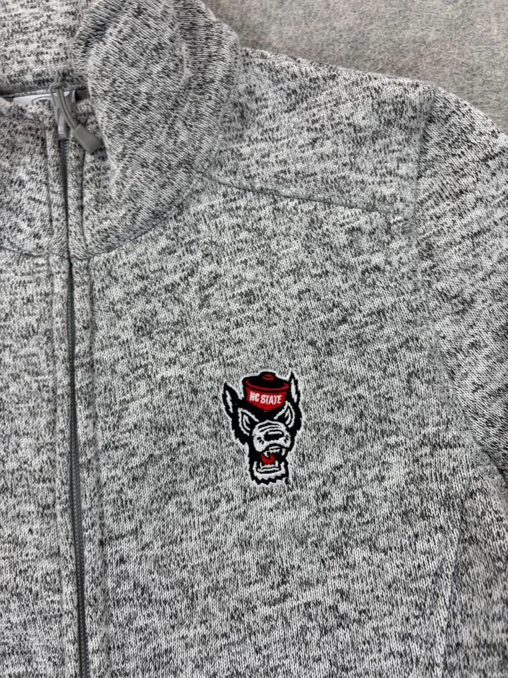 NC State Wolfpack Fleece Full Zip Campus Jacket (Women's Small) Gray - Image 3 of 4