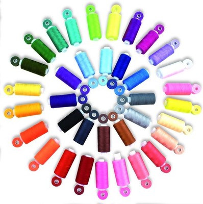 72pcs Sewing Thread Kit 36 Colors 360yd Prewound Bobbins Hand & Machine US