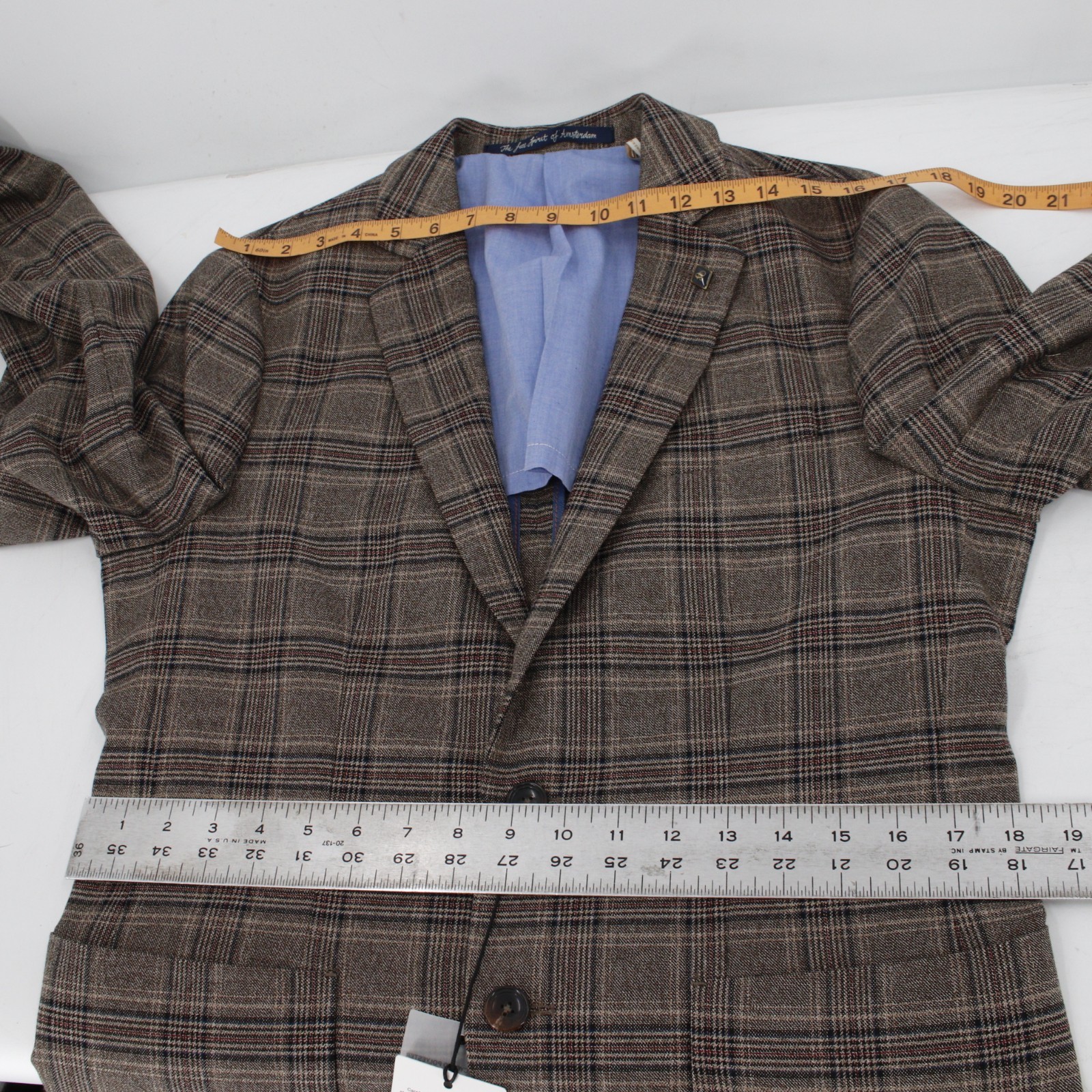 NWT Scotch soda Sport coat Mens medium unstructured half lined lightweight plaid