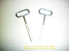 2 Pack Lot Metal Twist Keys for Cans Army Surplus Can Opener Type 1 - 2-1/8"