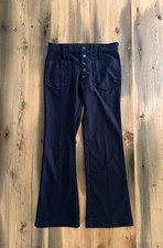 1960s Flared Sailor Navy Blue Sailor Pants Zig Zag Pattern