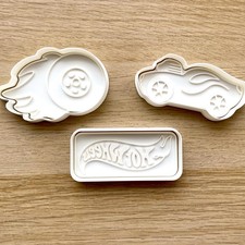 Hot Wheels Cookie Cutter and Stamp Set 3D Printed Baking Playdough Clay