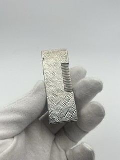 Vintage Dunhill Rollagas Pocket Lighter With Cross Hatch Design Good Spark
