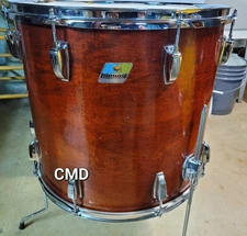 VINTAGE LUDWIG 1980 CLASSIC MAPLE 18" FLOOR TOM DRUM RED MAHOGANY B/O USA 6 PLY