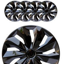 17 Black Set Of 4 Wheel Covers Full Rim Hub Caps Fit R17 Tire Steel Wheels