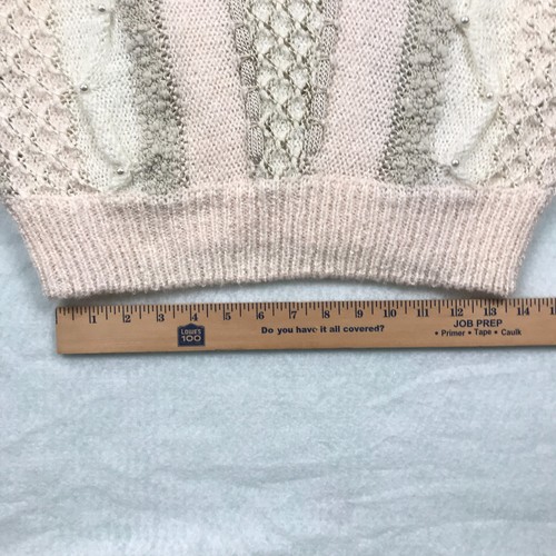 Vintage Pullover Damen mittel kurz Dolmanärmel Perlen 80er Beldoch Popper - Bild 12 von 14