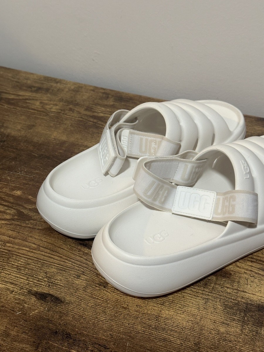 New UGG Sport Yeah Slide Slingback Bright White Sandals New UGG Sport Yeah Slide Slingback Bright White Sandals