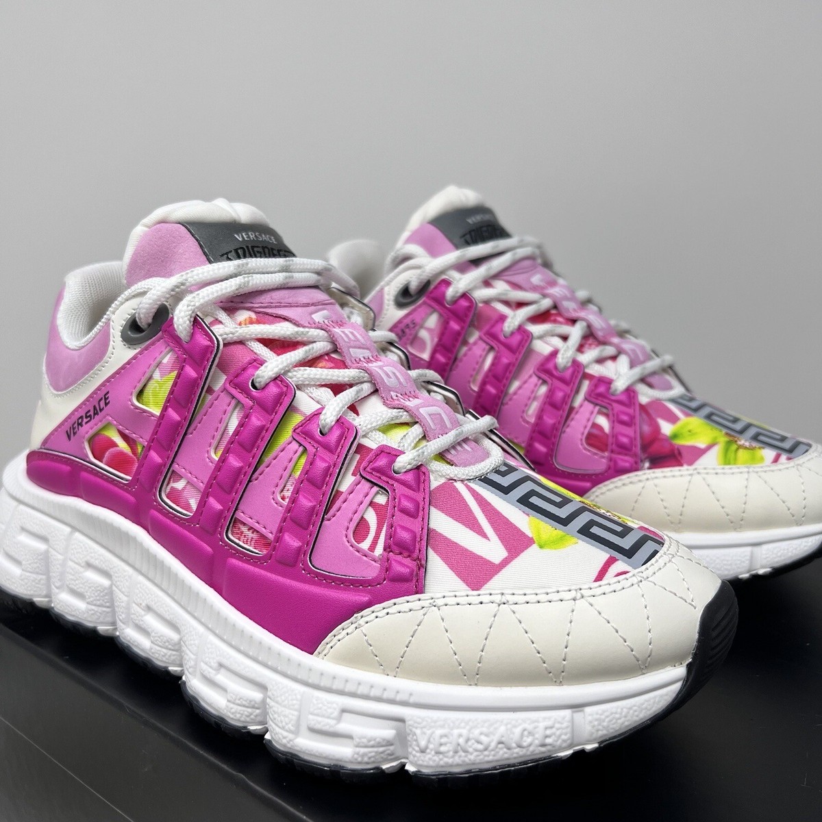 スニーカー VERSACE Sneakers Women Leather Pink Versace Trigreca Women's Leather Sneakers Size 36.5 EU/ 6.5