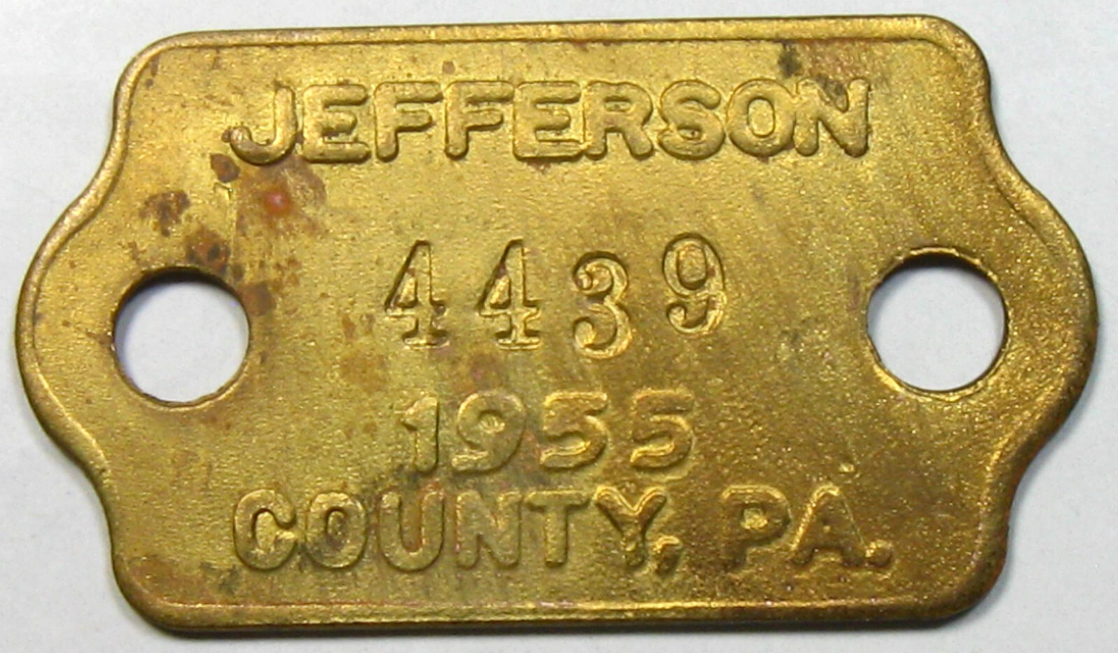 1955 Pennsylvania Dog License Tag Jefferson County 51452 eBay