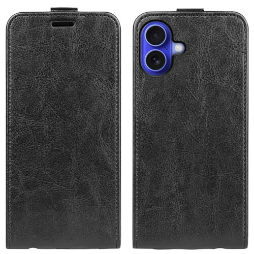Up & Down Magnetic Vertical Flip Wallet Phone Case For iPhone 16 Plus Pro Max - Picture 2 of 26